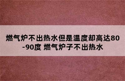 燃气炉不出热水但是温度却高达80-90度 燃气炉子不出热水